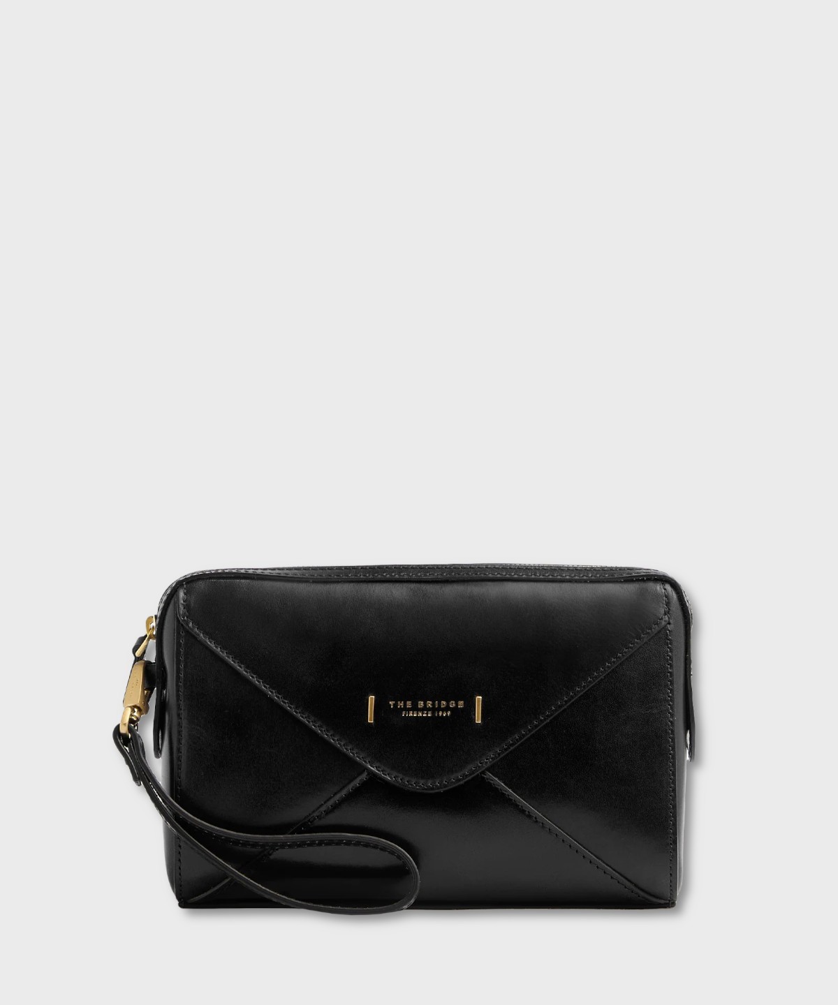 The Bridge Frida black leather clutch bag