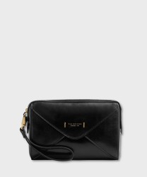 The Bridge Frida black leather clutch bag