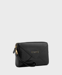 The Bridge Frida black leather clutch bag