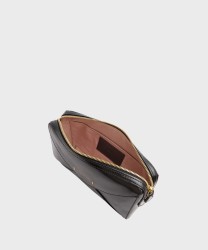 The Bridge Frida black leather clutch bag