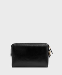 The Bridge Frida black leather clutch bag