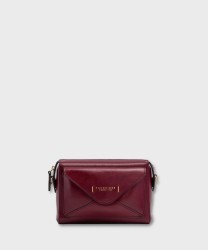 The Bridge Frida borsa camera case in pelle rosso barolo