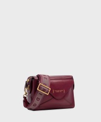 The Bridge Frida borsa camera case in pelle rosso barolo