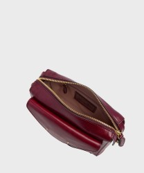 The Bridge Frida borsa camera case in pelle rosso barolo