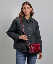 The Bridge Frida borsa camera case in pelle rosso barolo