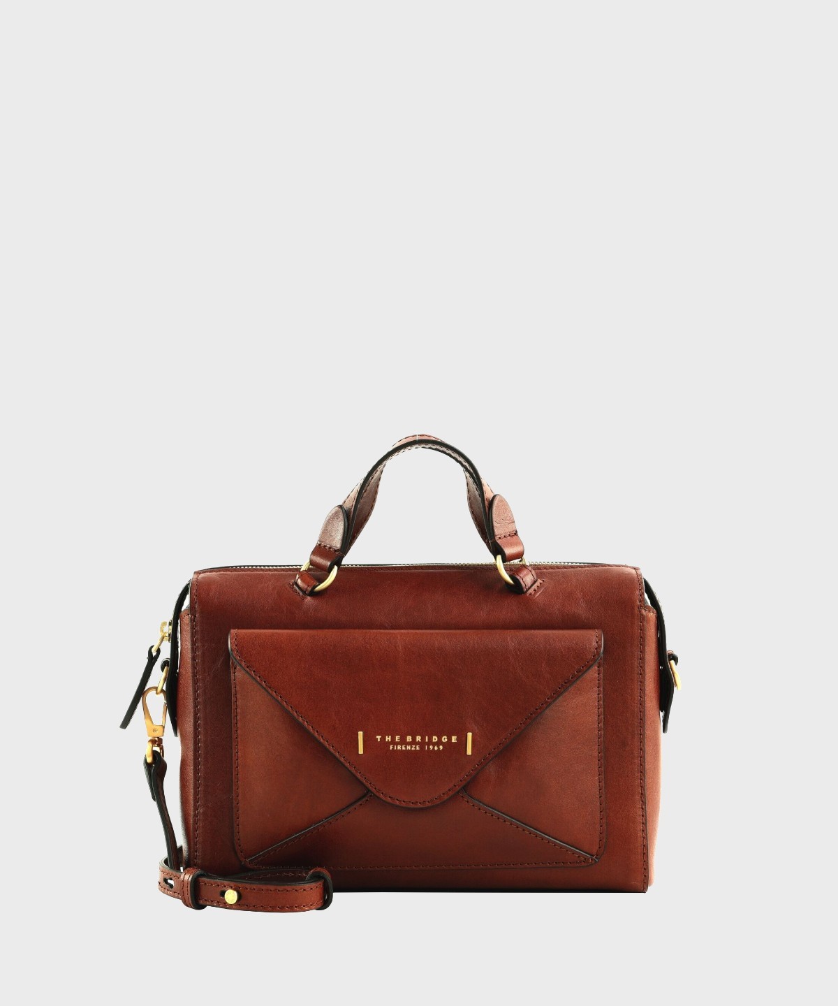 The Bridge Frida brown leather handbag and...