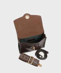 The Bridge Irene mocha brown leather shoulder bag