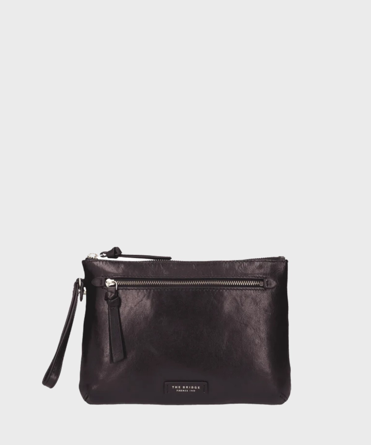The Bridge Ingrid black leather clutch bag