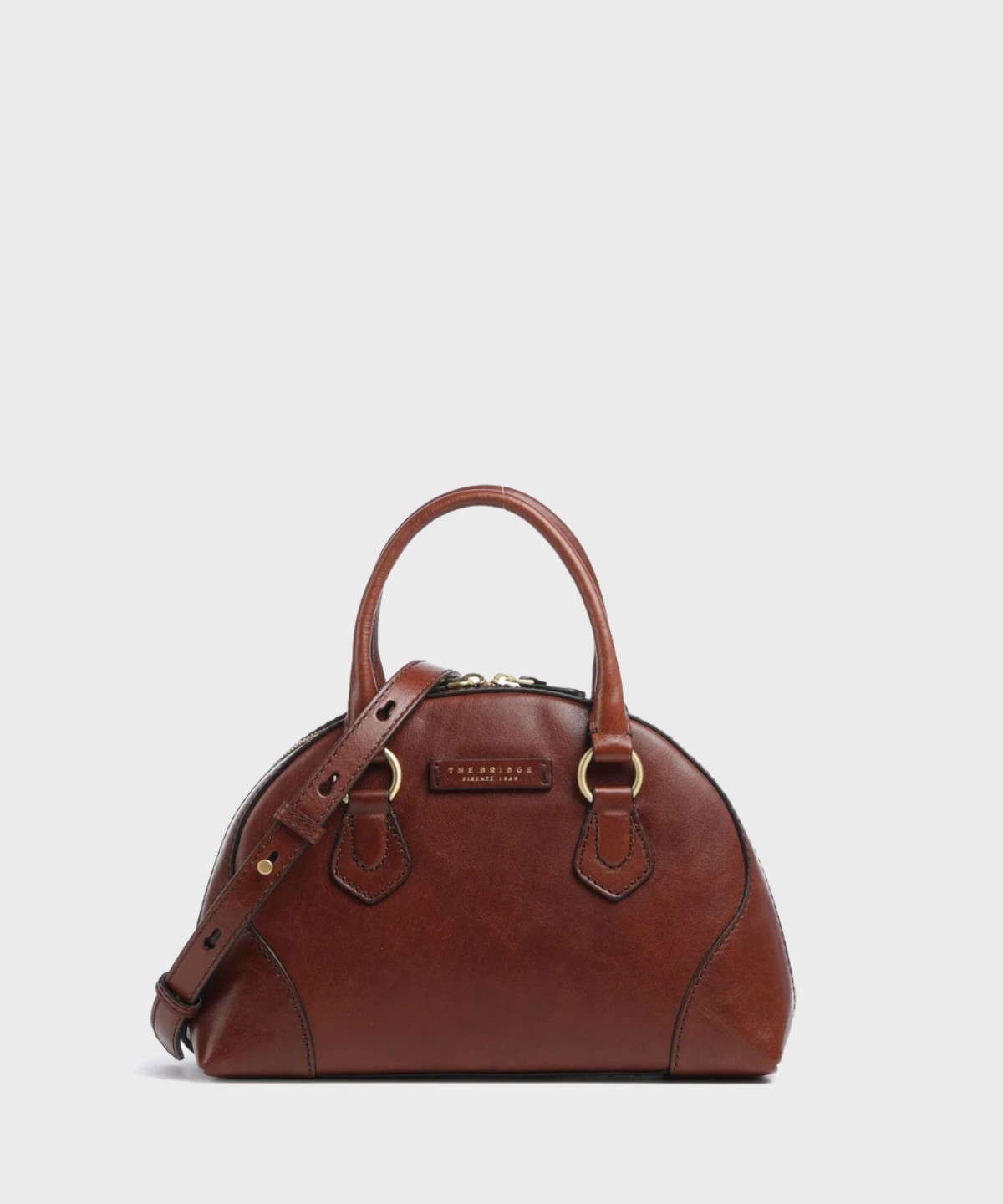 The Bridge Magda brown leather handbag and...