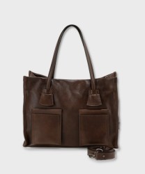 Ripani Alda brown leather shoulder bag