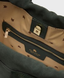 Cuoieria Fiorentina Sybel shoulder bag in moss green leather and suede