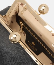Cuoieria Fiorentina Joy clutch bag with shoulder strap in black leather