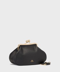 Cuoieria Fiorentina Joy borsa clutch con tracolla in pelle nera