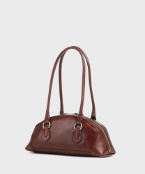 The Bridge Magda brown leather shoulder bag