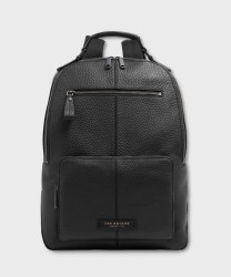 The Bridge Manfredi 15.6" Laptop Backpack in Black Leather