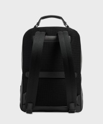 The Bridge Manfredi 15.6" Laptop Backpack in Black Leather