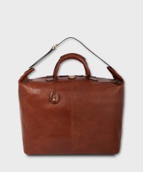 The Bridge Story Brown Leather Travel Duffel Bag