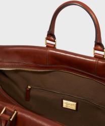 The Bridge Story Brown Leather Travel Duffel Bag