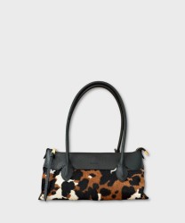Ripani Mia borsa a spalla e a tracolla in pelle mucca nero