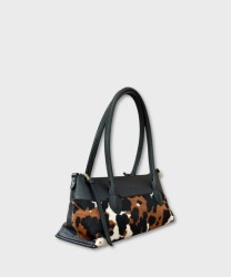 Ripani Mia borsa a spalla e a tracolla in pelle mucca nero