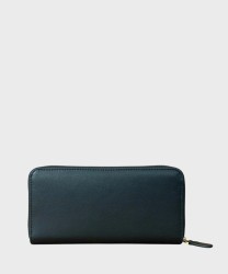 Christian Lacroix black leather zip around wallet