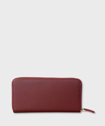 Christian Lacroix burgundy leather zip around wallet