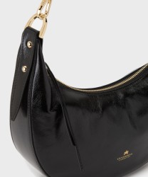 Cuoieria Fiorentina Eva Small hobo shoulder and crossbody bag in black vintage leather