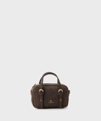 Cuoieria Fiorentina Eva mini handbag and shoulder bag in chocolate brown leather