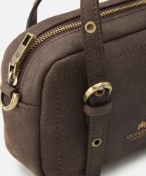 Cuoieria Fiorentina Eva mini handbag and shoulder bag in chocolate brown leather