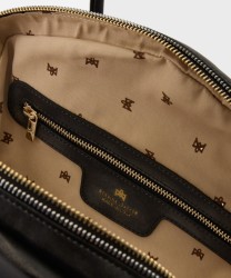 Cuoieria Fiorentina Lua Large Black Texas Leather Bowling Shoulder Bag