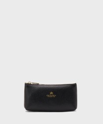 Cuoieria Fiorentina Velvet black leather coin purse