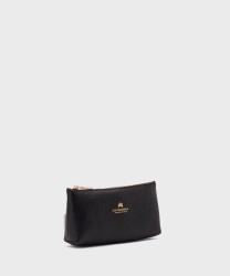 Cuoieria Fiorentina Velvet black leather coin purse