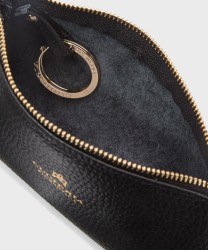 Cuoieria Fiorentina Velvet black leather coin purse