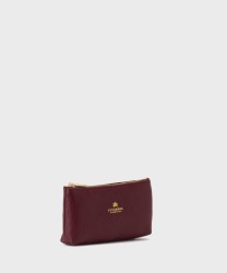 Cuoieria Fiorentina Velvet coin purse in burgundy leather