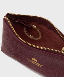 Cuoieria Fiorentina Velvet bustina portamonete in pelle bordeaux