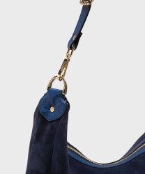 Cuoieria Fiorentina Emma hobo shoulder bag in ocean blue suede