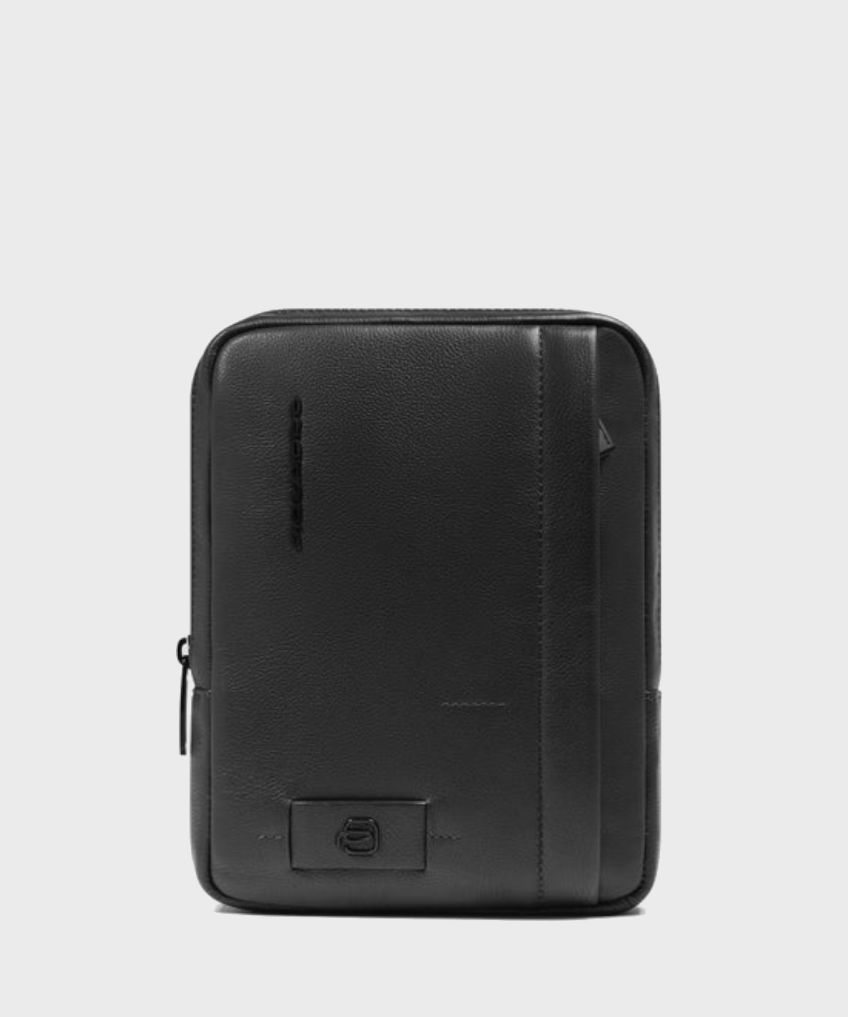 Piquadro Russel black leather shoulder bag