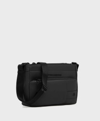 Piquadro Wollem rubber city bag with 2 compartments, waterproof, black