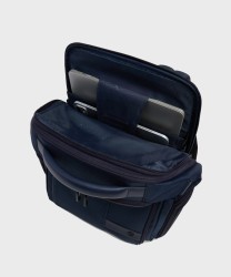 Piquadro Wollem expandable 15.6" laptop backpack in blue fabric