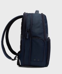Piquadro Wollem expandable 15.6" laptop backpack in blue fabric