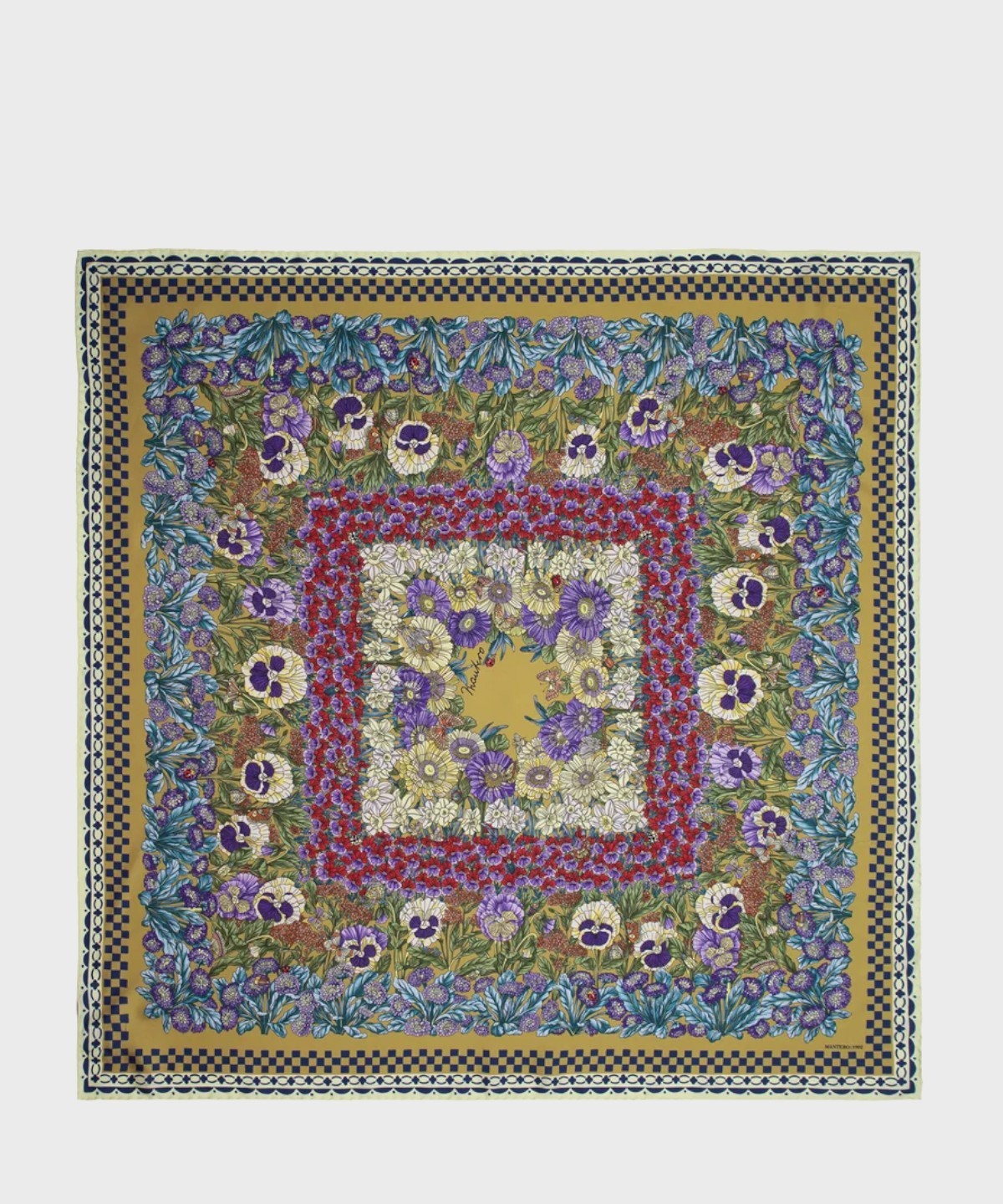 Mantero Archivio 60 Wild Pansy foulard in seta...