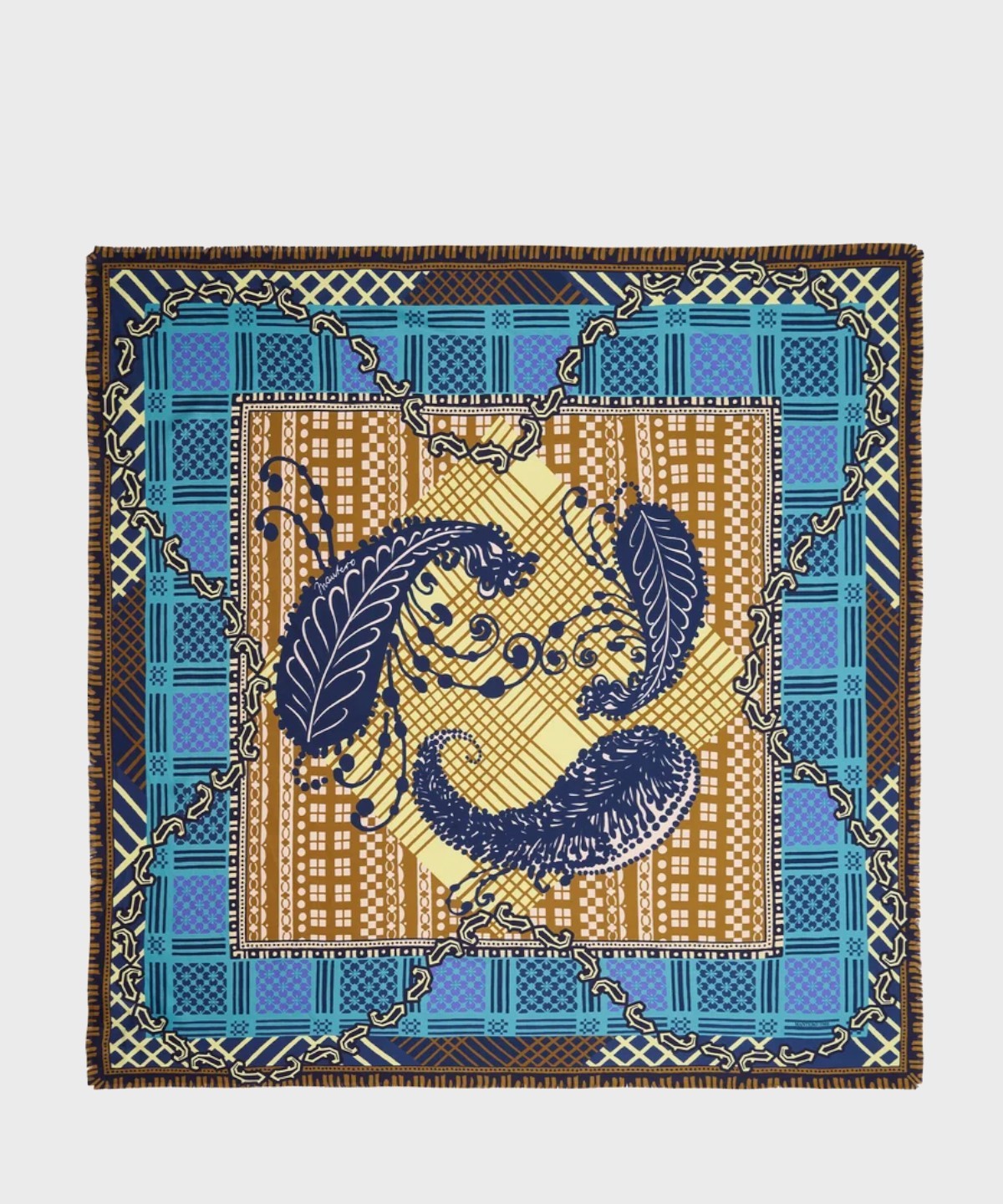 Buy Mantero Venice Simplon foulard in seta blue