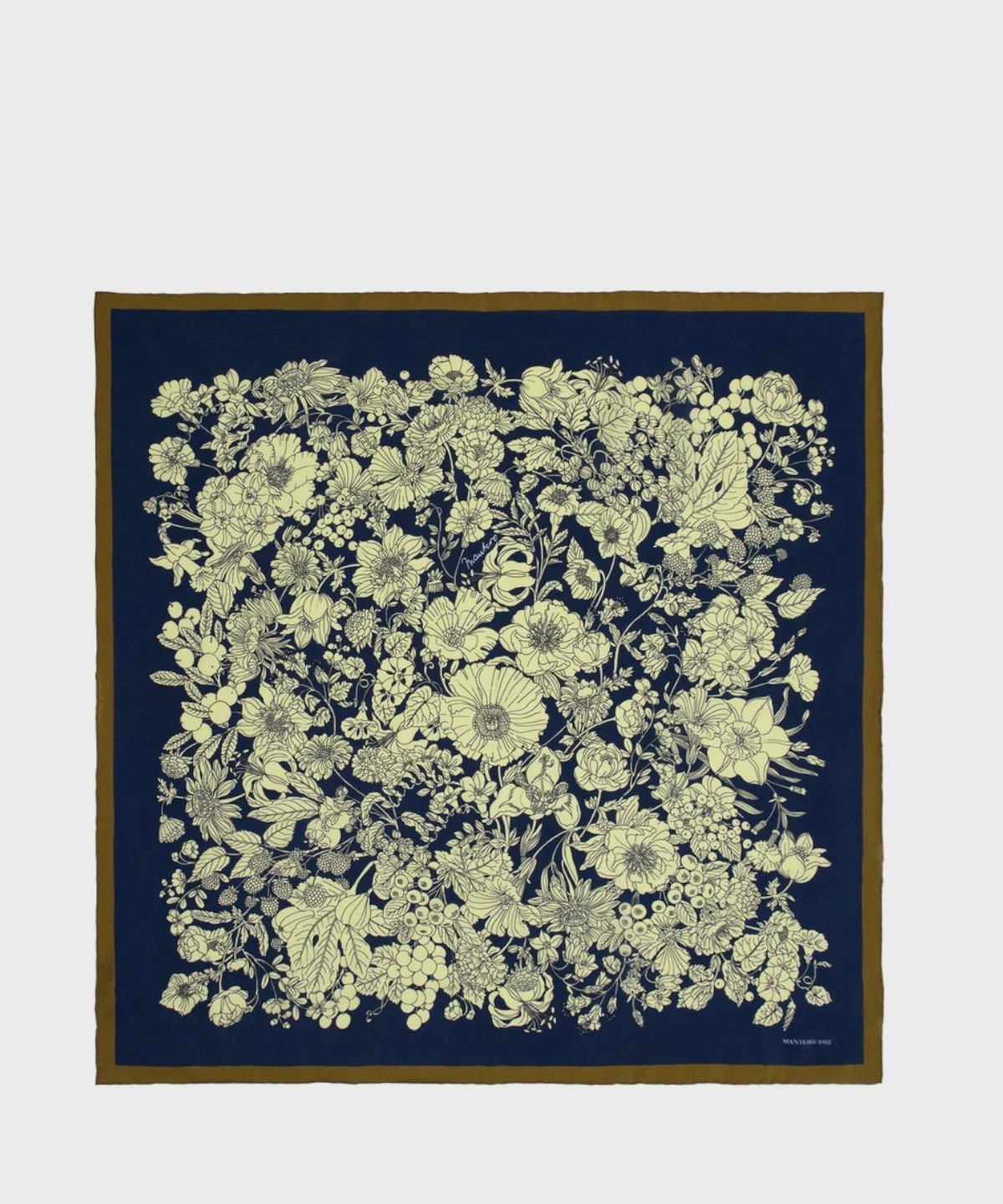 Mantero Midnight Fleur foulard in seta blue