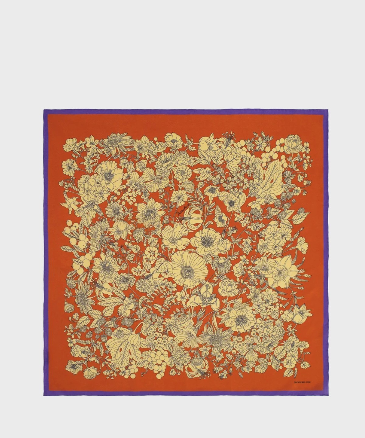 Mantero Midnight Fleur foulard in seta orange
