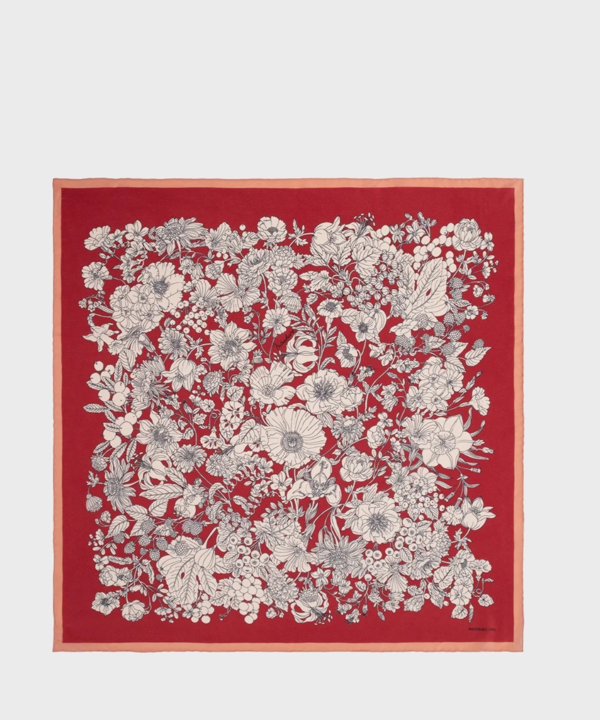 Mantero Midnight Fleur foulard in seta red