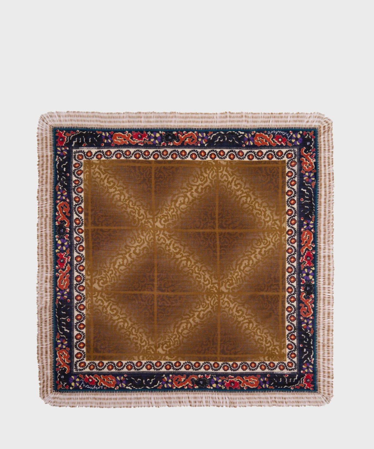 Mantero The Golden Route foulard in lana senape