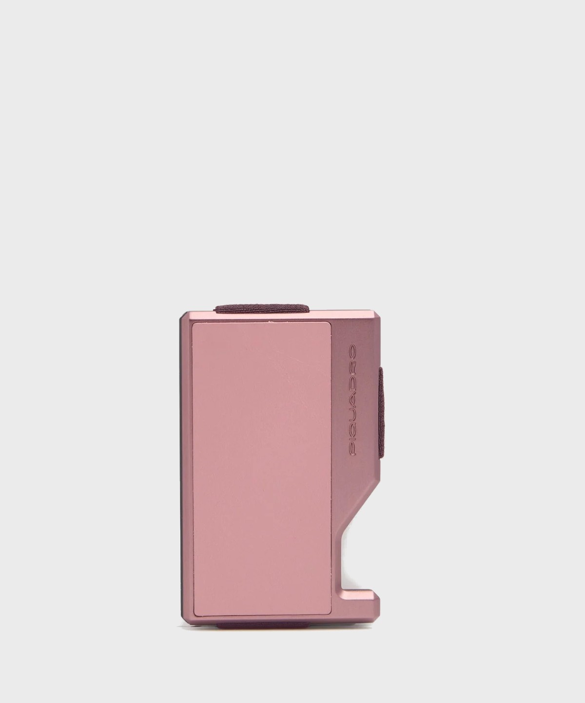 Piquadro Circle credit card holder in pink metal