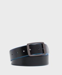 Piquadro Blue Square cintura reversibile in pelle nero e testa di moro