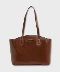 The Bridge Magda borsa shopping a spalla in pelle marrone