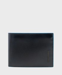 Piquadro Blue Square portafogli con portamonete e 3 cc in pelle blu